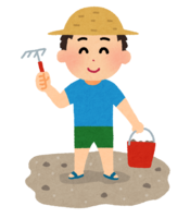 Clam digging (boy)