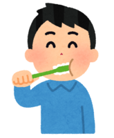 歯を磨いている男性