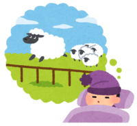 羊を数えながら寝ている人