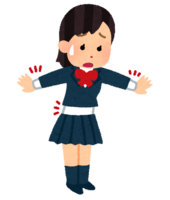 Girl in short school uniform