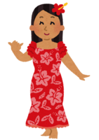 ムームーを着たハワイの女性