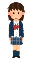 Student in a shabby uniform (girl-blazer)