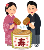 Kagami biraki of sake barrel