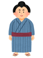 Sumo wrestler wearing a yukata