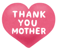 (Thank-You-Mother)のハート型イラスト文字