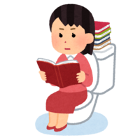 Person studying in the toilet (female)