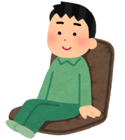 Person sitting on a sitting chair (male)