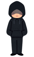 Suspicious person wearing a hoodie