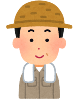 Farmer man with various facial expressions (emotions)