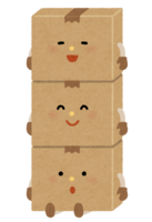 Character of stacked cardboard boxes