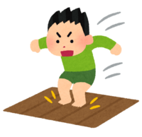 Boy jumping to the floor (accident)