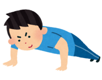 Male doing push-ups (muscle training)