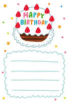 Birthday card template (birthday cake)