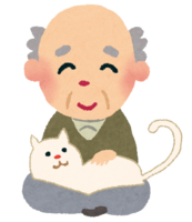 Grandpa (old man and cat)