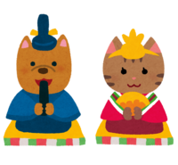 Hina dolls of dogs and cats