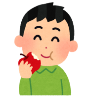 Boy eating an apple