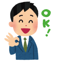 OKサインを出す人(男性)