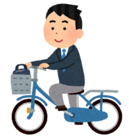 Bicycle attending school (blazer-boy student)