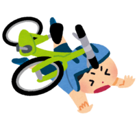 Child who fell on a bicycle