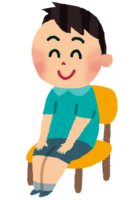 Boy sitting on a chair