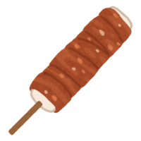 Meat-wrapped stick