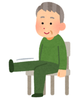 A person who sits in a chair and exercises (grandfather)