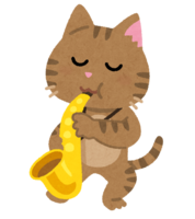 Cat blowing saxophone