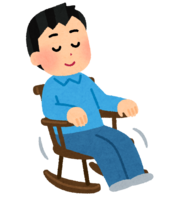 Person sitting on a rocking chair (male)