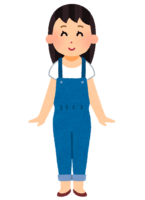 Woman in overalls