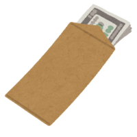 Envelope with money (dollar)