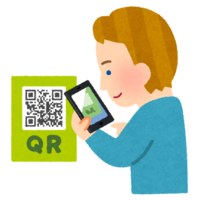 Person shooting the QR code (white man)