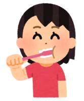 Girl brushing teeth