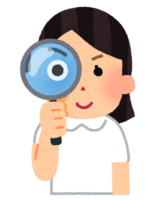 Nurse with magnifying glass