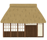 茅葺屋根の家