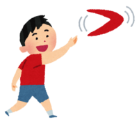 Boy throwing a boomerang