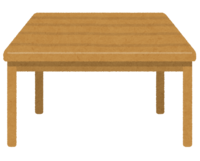 木のテーブル(正面)
