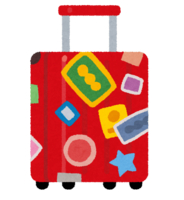 Suitcase with many stickers