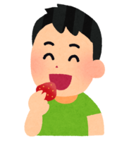 イチゴを食べている子供