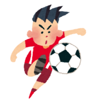 サッカー選手(赤ユニフォーム-青ユニフォーム)