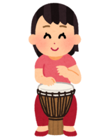 Person who hits djembe (female)