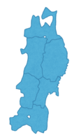 Map of Tohoku region (regional division)