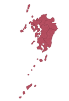 Map of Kyushu region (regional division)