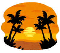 南国-ハワイの夕焼け