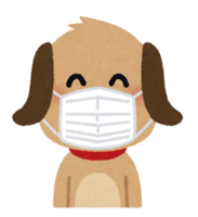 マスクを付けた犬のキャラクター