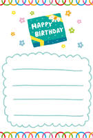 Birthday card template (gift box)