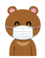Bear character with a mask