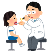 Throat examination (school health examination-girl)