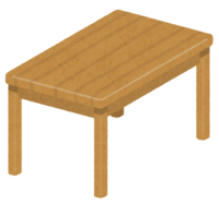 木のテーブル(斜め)