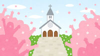 結婚式が開かれる教会(背景素材)