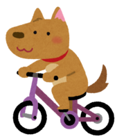 自転車に乗った犬(動物)